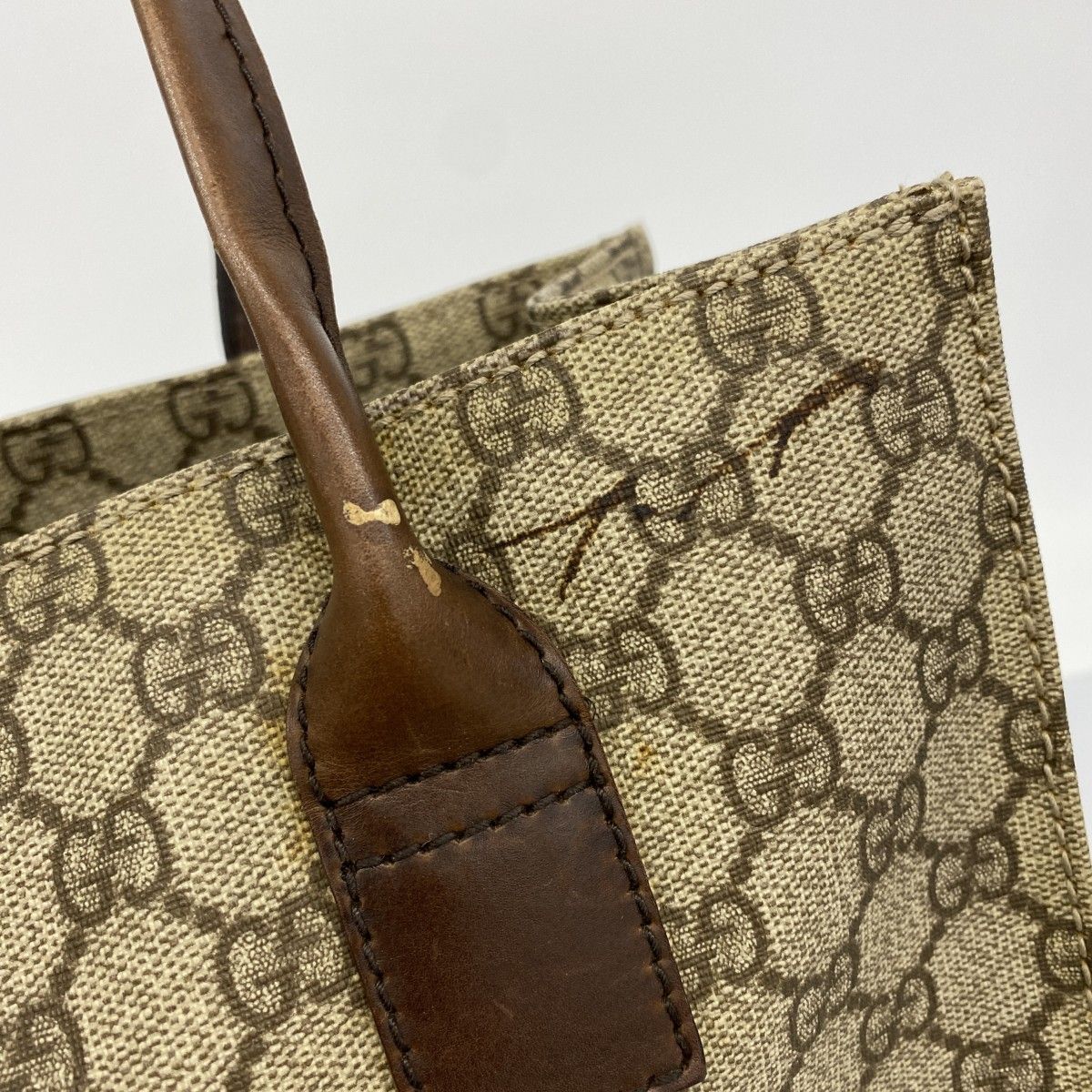 Gucci Tote GG Supreme Brown Silver — view 9