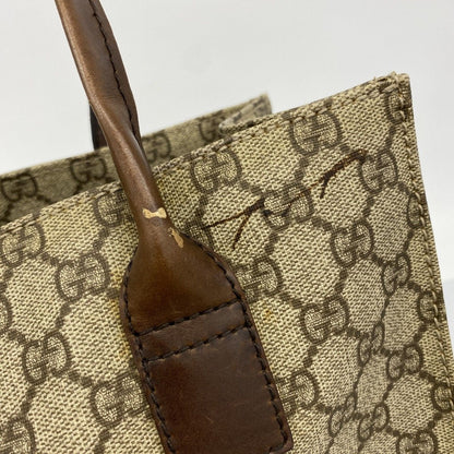 Gucci Tote GG Supreme Brown Silver — view 9