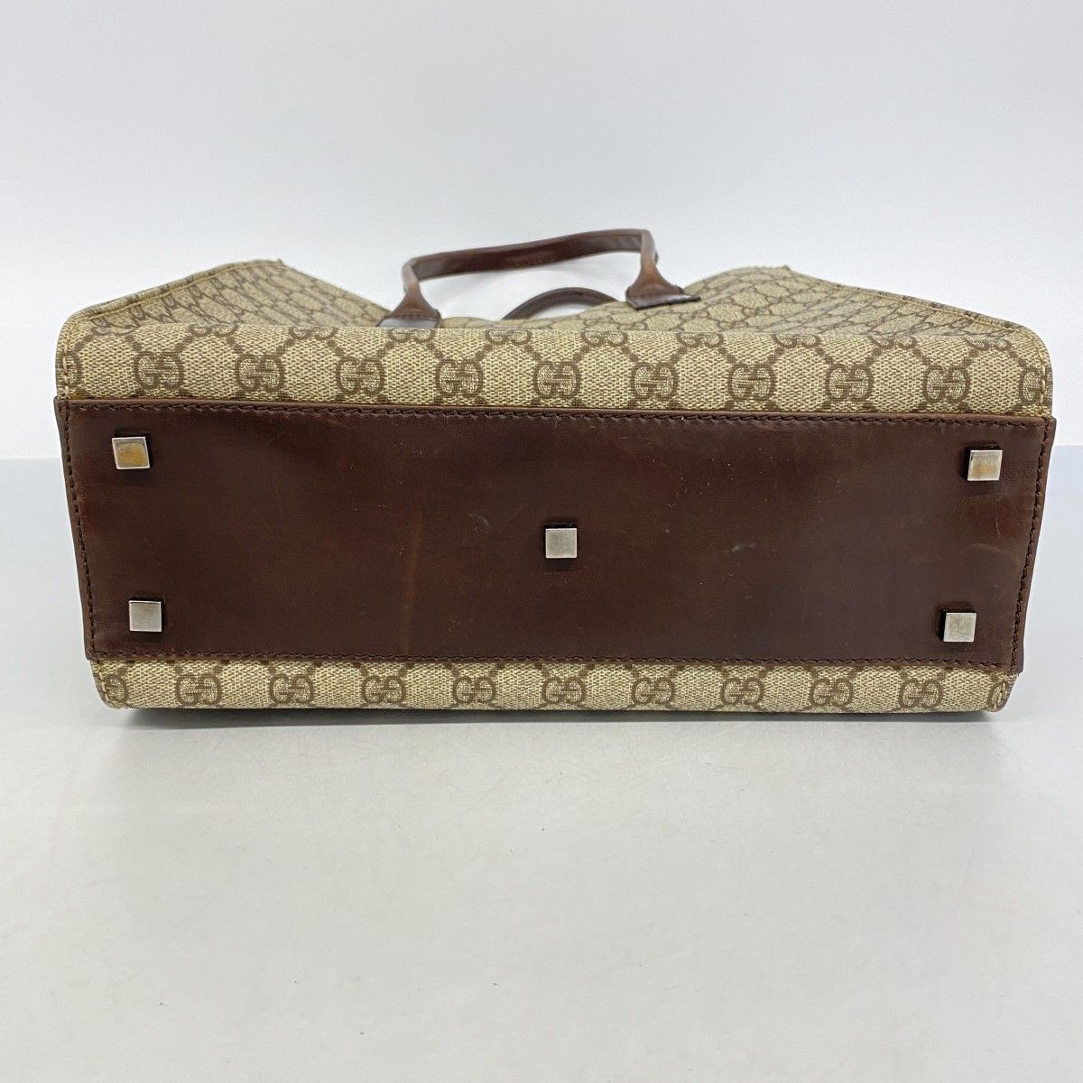 Gucci Tote GG Supreme Brown Silver — view 3