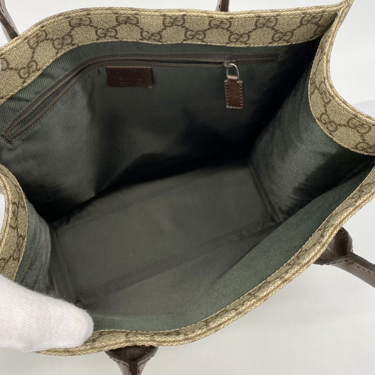 Gucci Tote GG Supreme Brown Silver — view 4