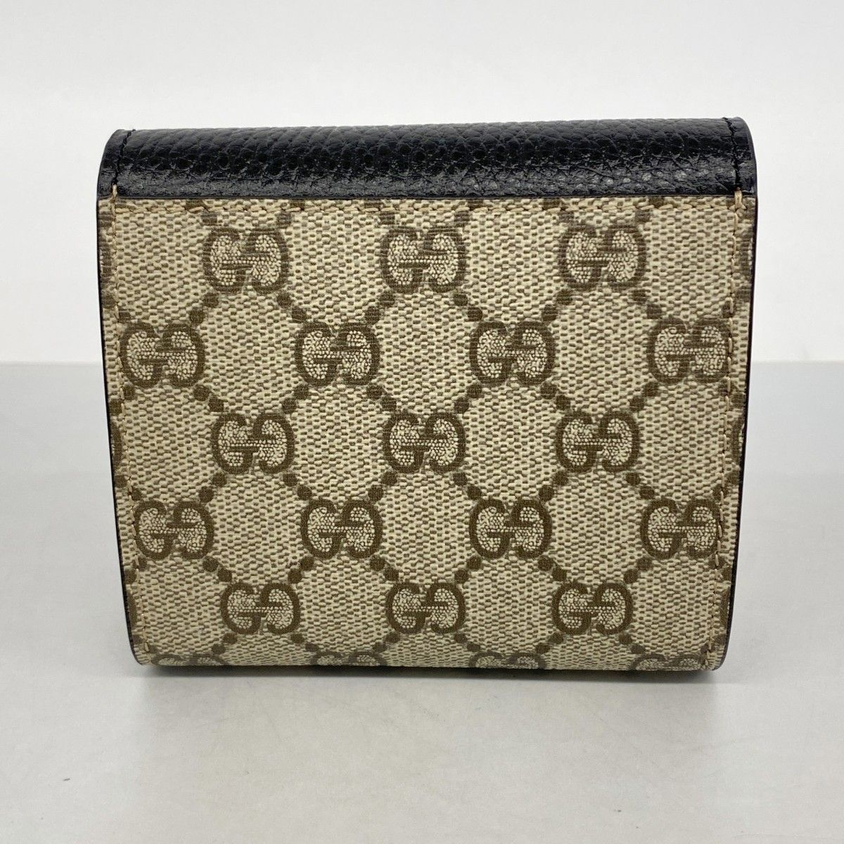 Gucci Wallet GG Marmont Supreme Leather Black Brown Gold — view 7