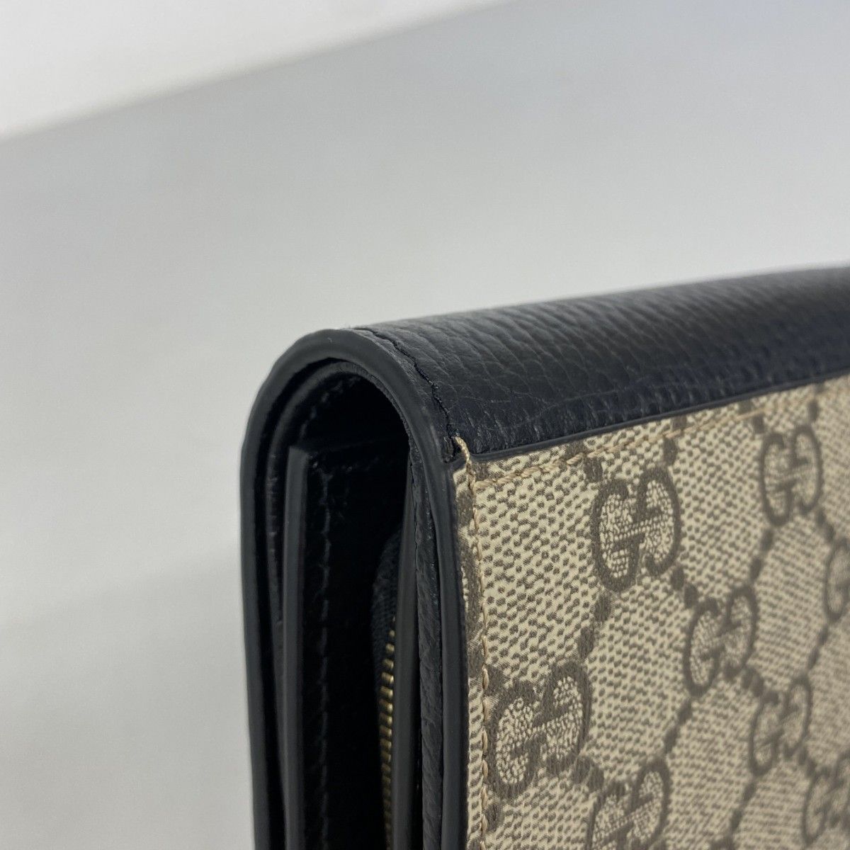 Gucci Wallet GG Marmont Supreme Leather Black Brown Gold — view 5