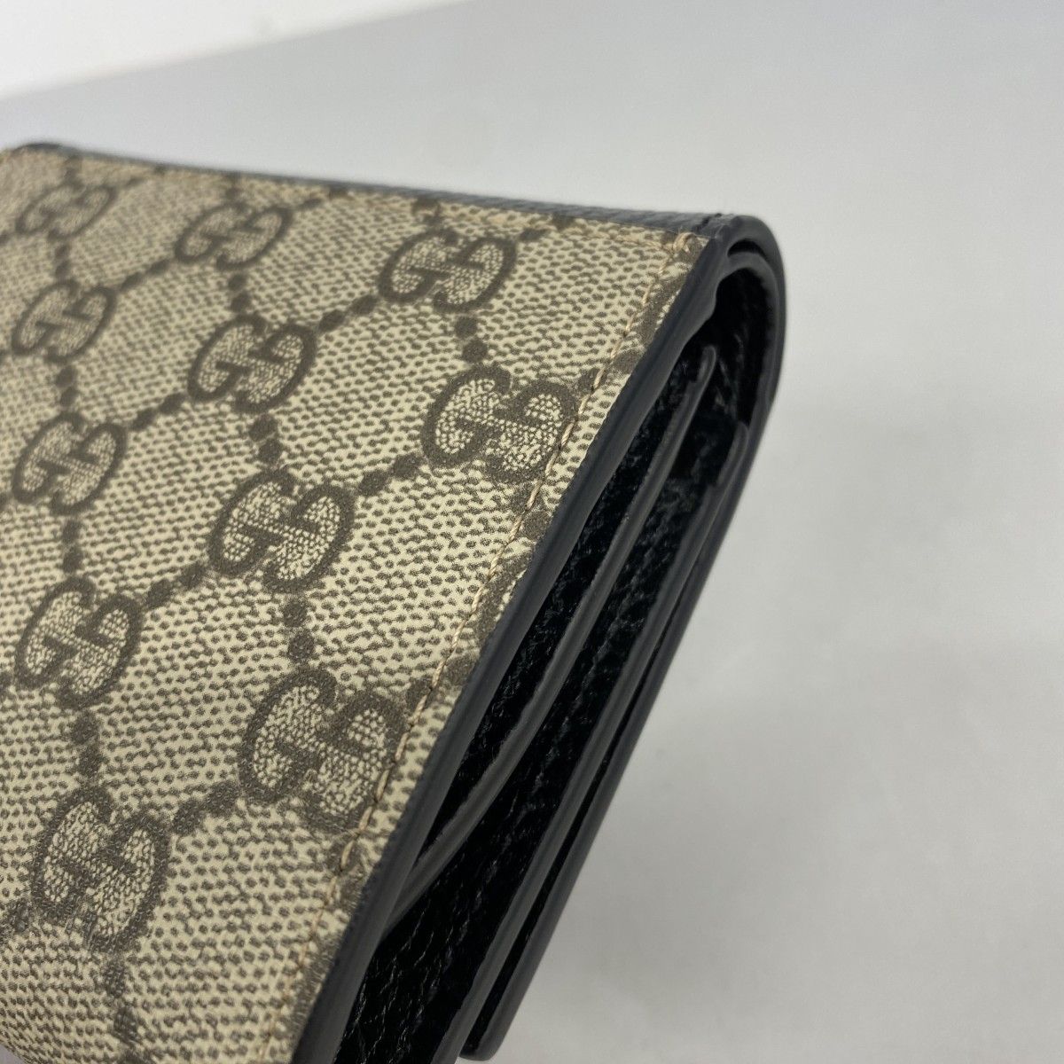 Gucci Wallet GG Marmont Supreme Leather Black Brown Gold — view 6