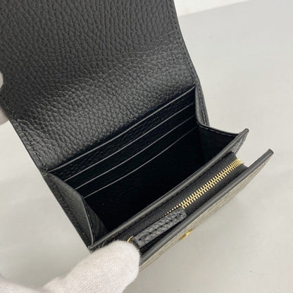 Gucci Wallet GG Marmont Supreme Leather Black Brown Gold — view 3
