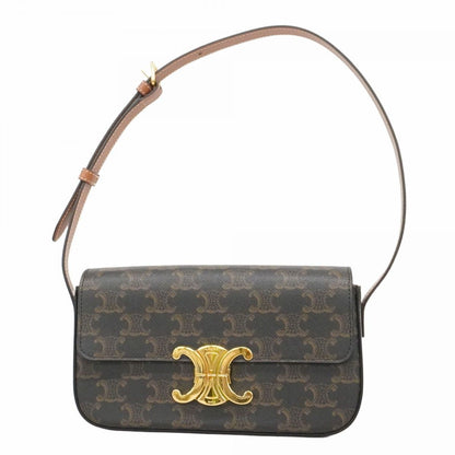 Celine Shoulder Bag Triomphe Brown Gold