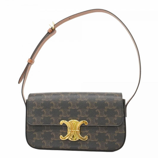 Celine Shoulder Bag Triomphe Brown Gold