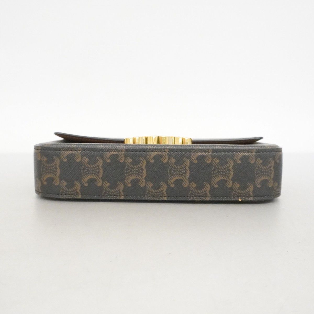 Celine Shoulder Bag Triomphe Brown Gold — view 3