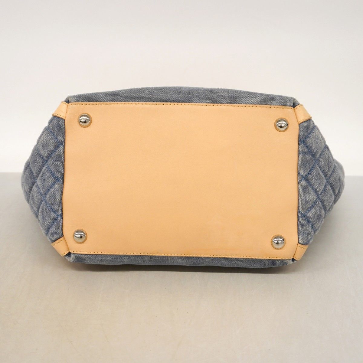 Chanel Tote Cruise Line Denim Blue Beige Silver — view 3