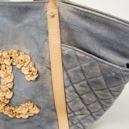Chanel Tote Cruise Line Denim Blue Beige Silver — view 7