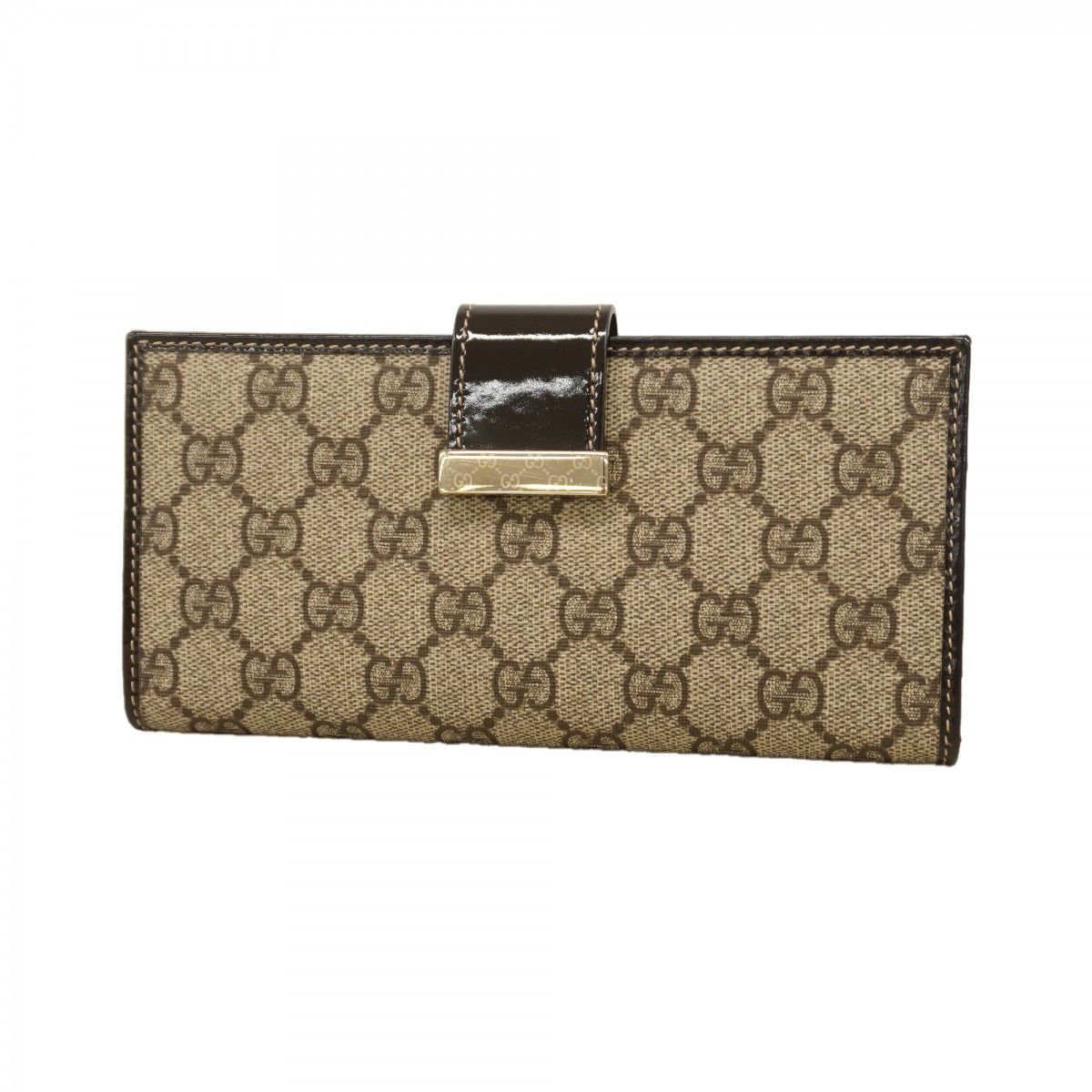 Gucci Wallet GG Supreme Brown Gold