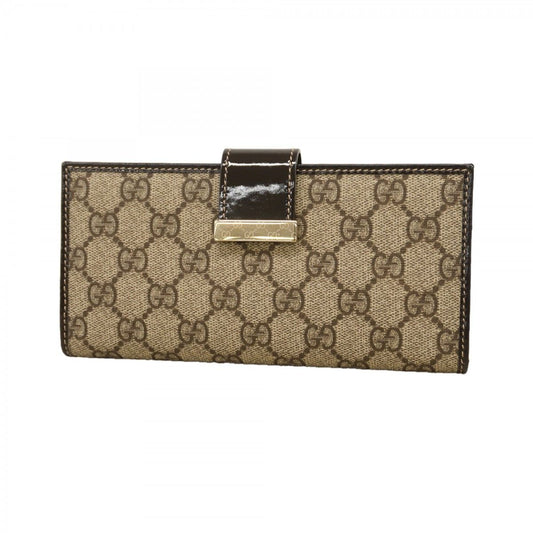 Gucci Wallet GG Supreme Brown Gold