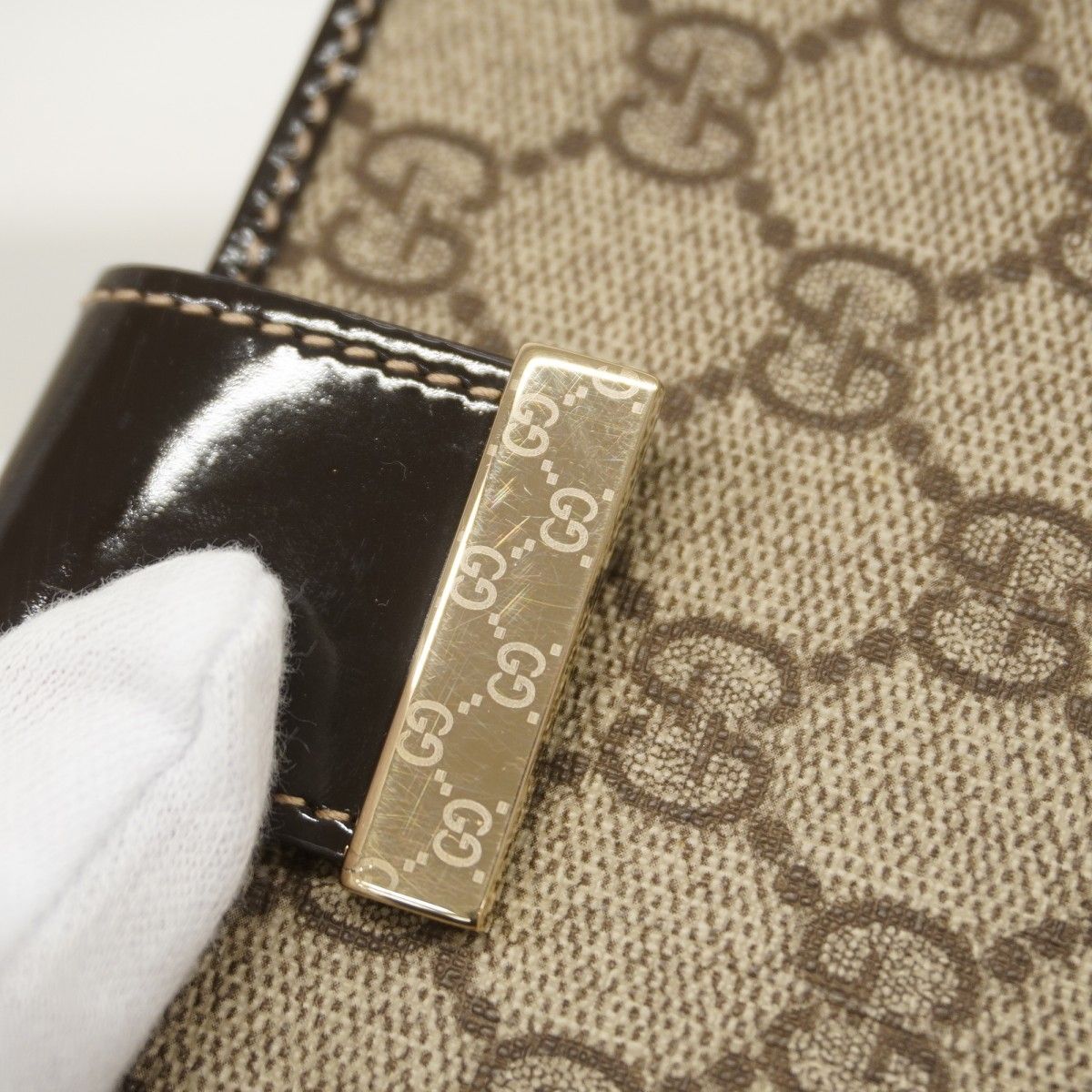 Gucci Wallet GG Supreme Brown Gold — view 8