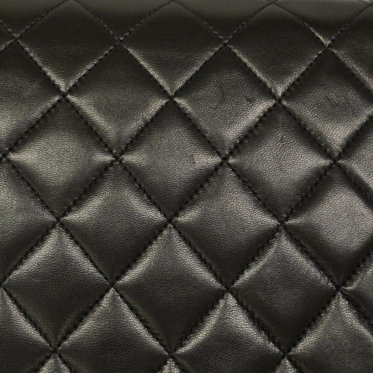 Chanel Shoulder Bag Quilted Lambskin Black Gold — view 9