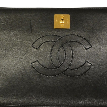Chanel Shoulder Bag Quilted Lambskin Black Gold — view 6