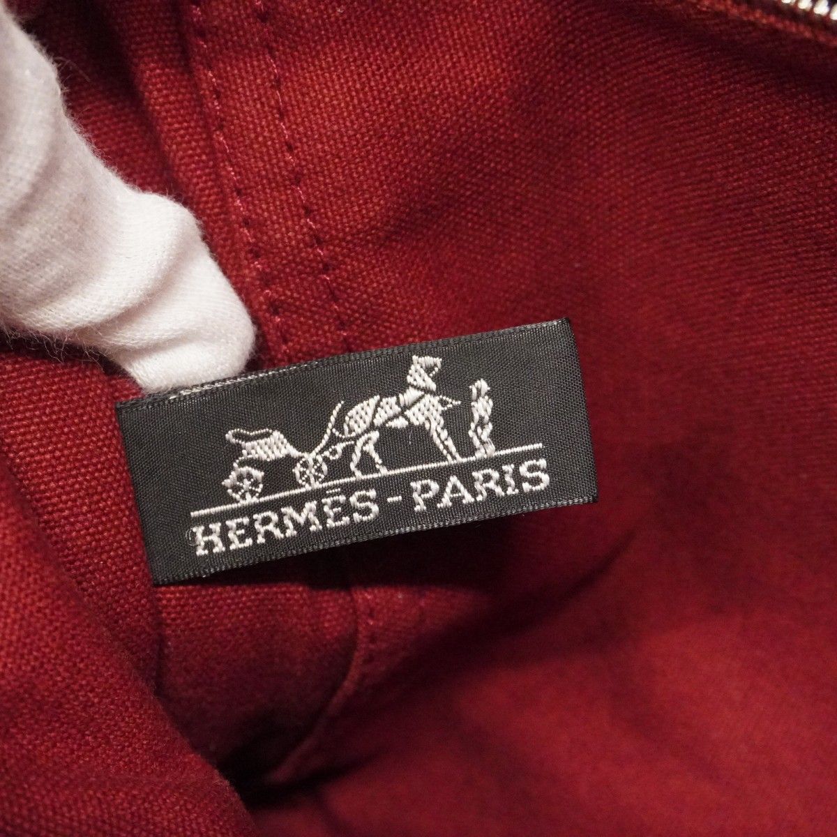 Hermes Handbag Fourre Tout PM Canvas Red Silver — view 5