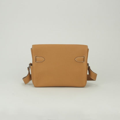 Hermes Kelly Messenger PM Shoulder Bag Togo Naturalsable Beige Silver — view 3