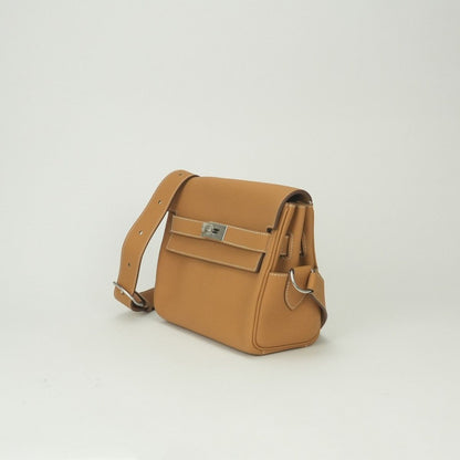Hermes Kelly Messenger PM Shoulder Bag Togo Naturalsable Beige Silver — view 2