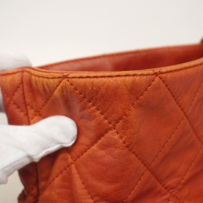 Chanel Chain Tote Quilted Lambskin Red Silver — view 7