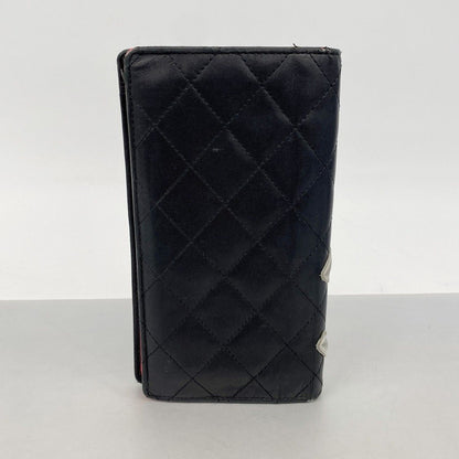 Chanel Wallet Cambon Lambskin Black White Silver — view 9