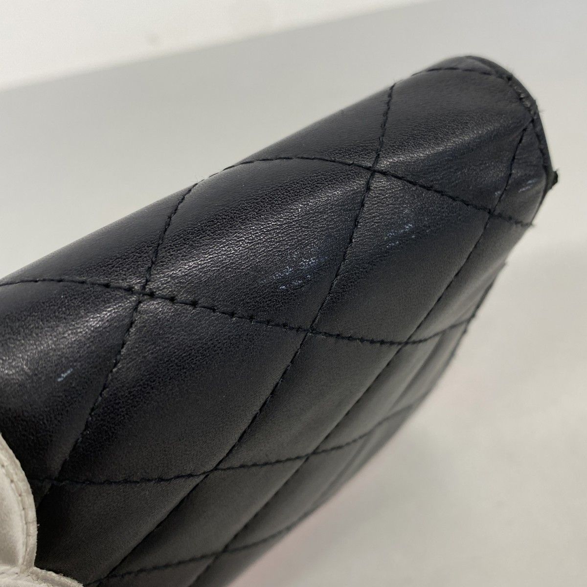 Chanel Wallet Cambon Lambskin Black White Silver — view 7