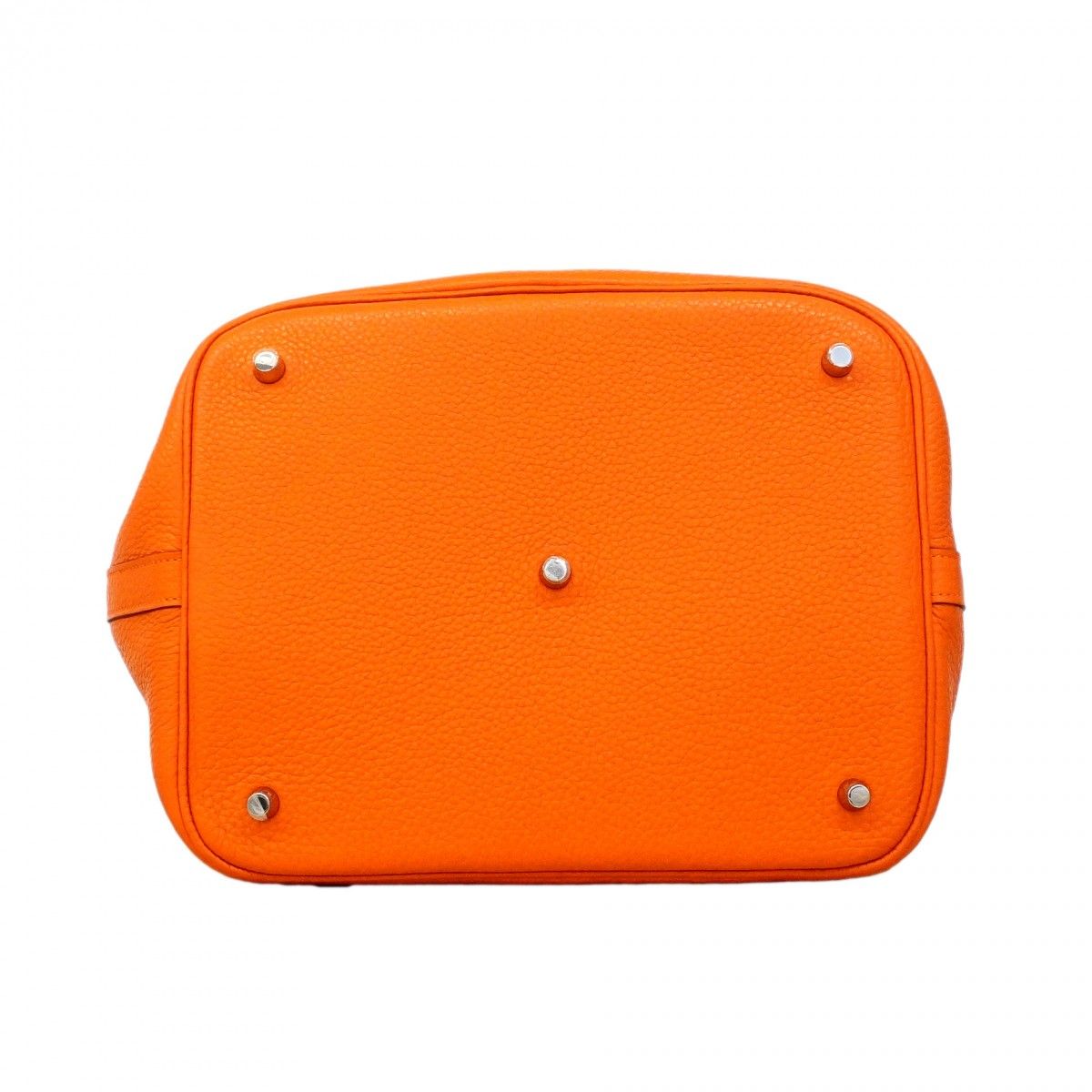Hermes Handbag Picotin Lock GM Taurillon Clemence Orange Silver — view 3