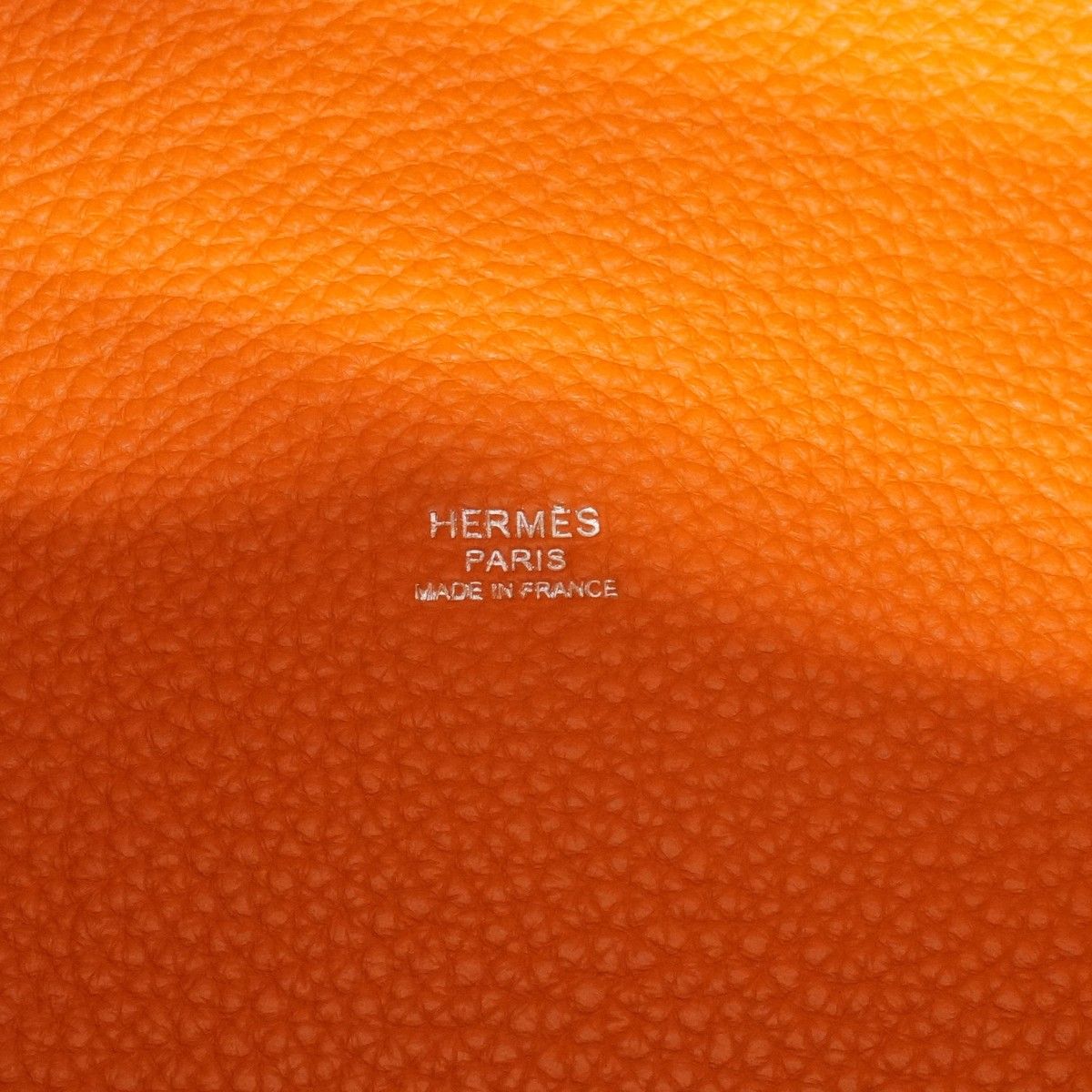 Hermes Handbag Picotin Lock GM Taurillon Clemence Orange Silver — view 5
