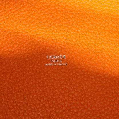 Hermes Handbag Picotin Lock GM Taurillon Clemence Orange Silver — view 5