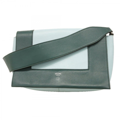 Celine Shoulder Bag Fullme Leather Green Light Blue Silver