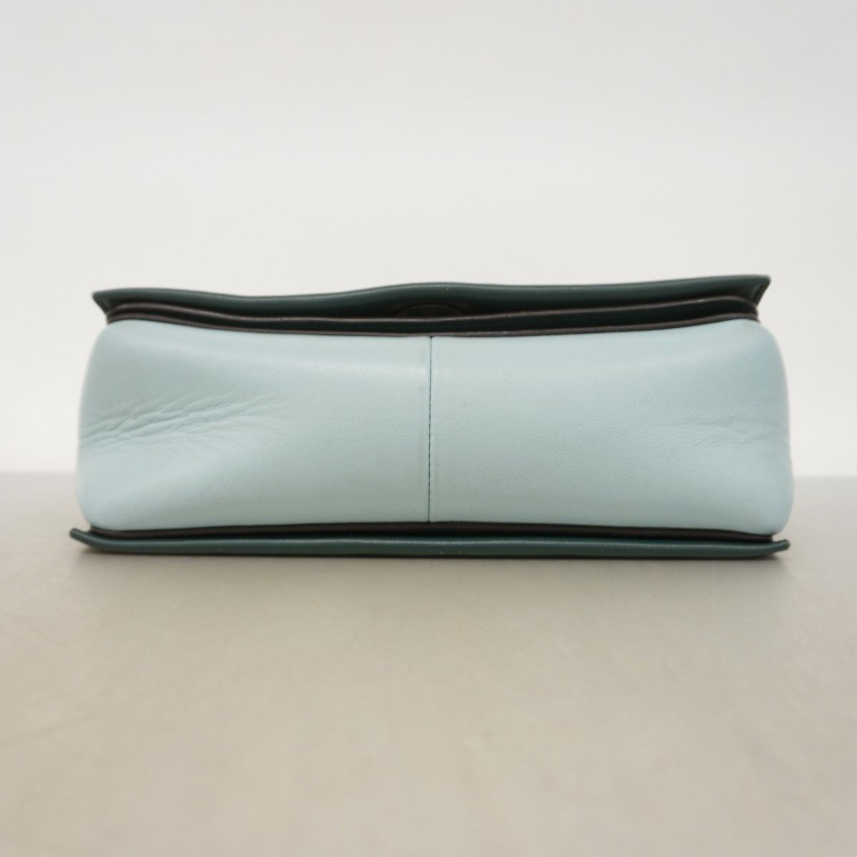 Celine Shoulder Bag Fullme Leather Green Light Blue Silver — view 3