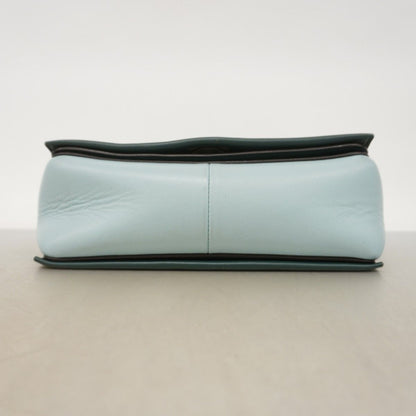 Celine Shoulder Bag Fullme Leather Green Light Blue Silver — view 3