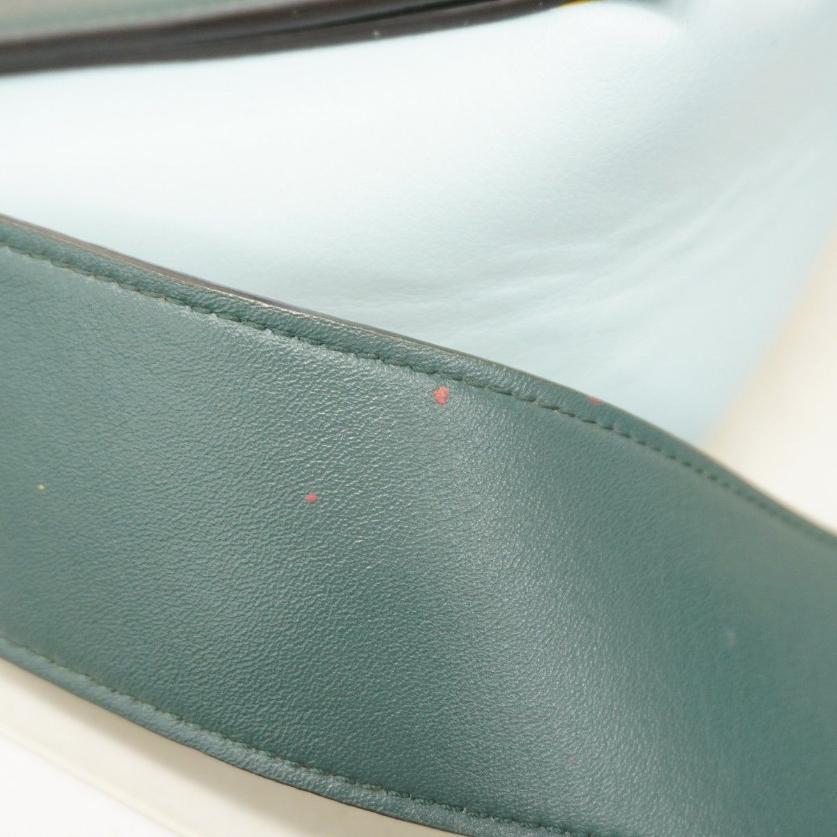 Celine Shoulder Bag Fullme Leather Green Light Blue Silver — view 7