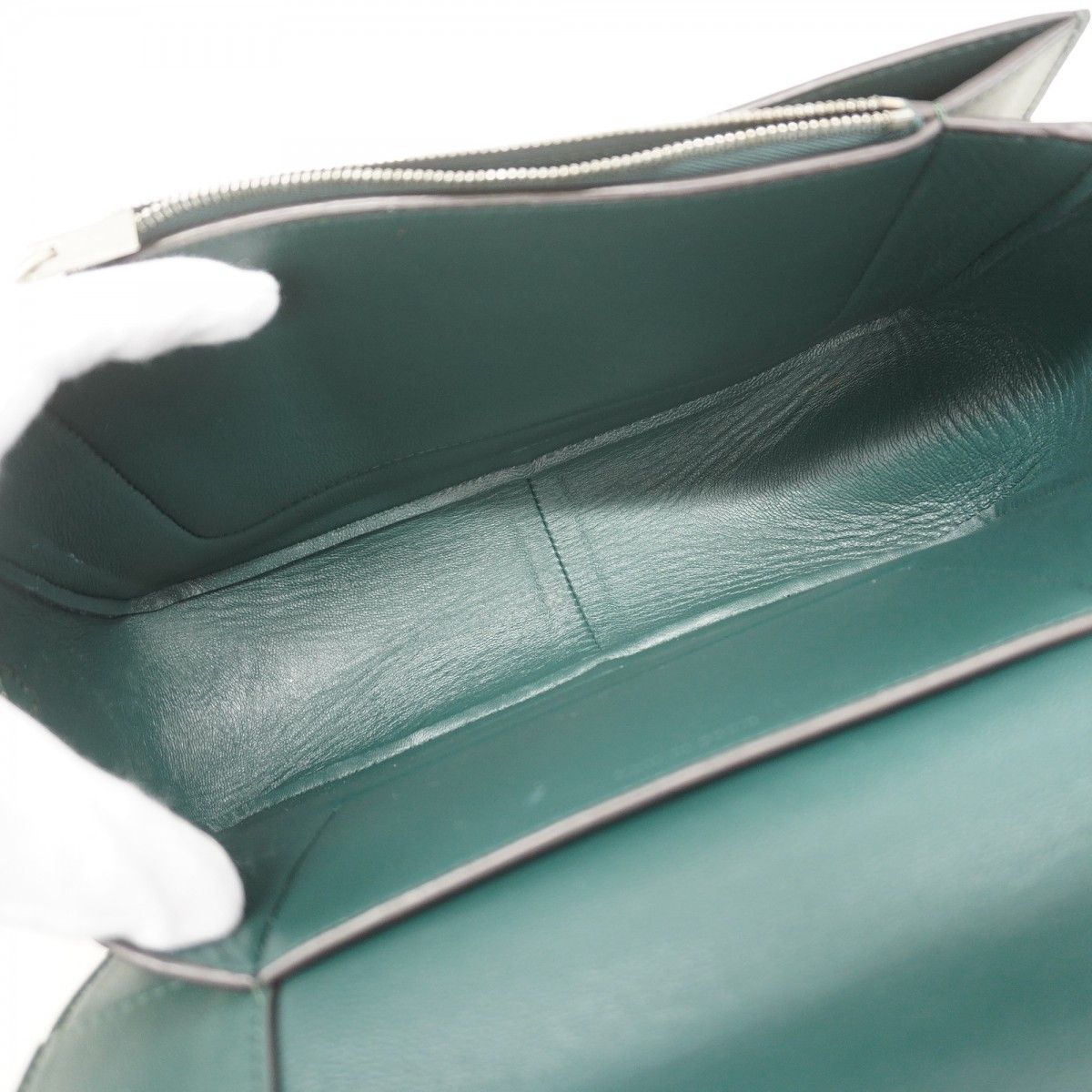 Celine Shoulder Bag Fullme Leather Green Light Blue Silver — view 4