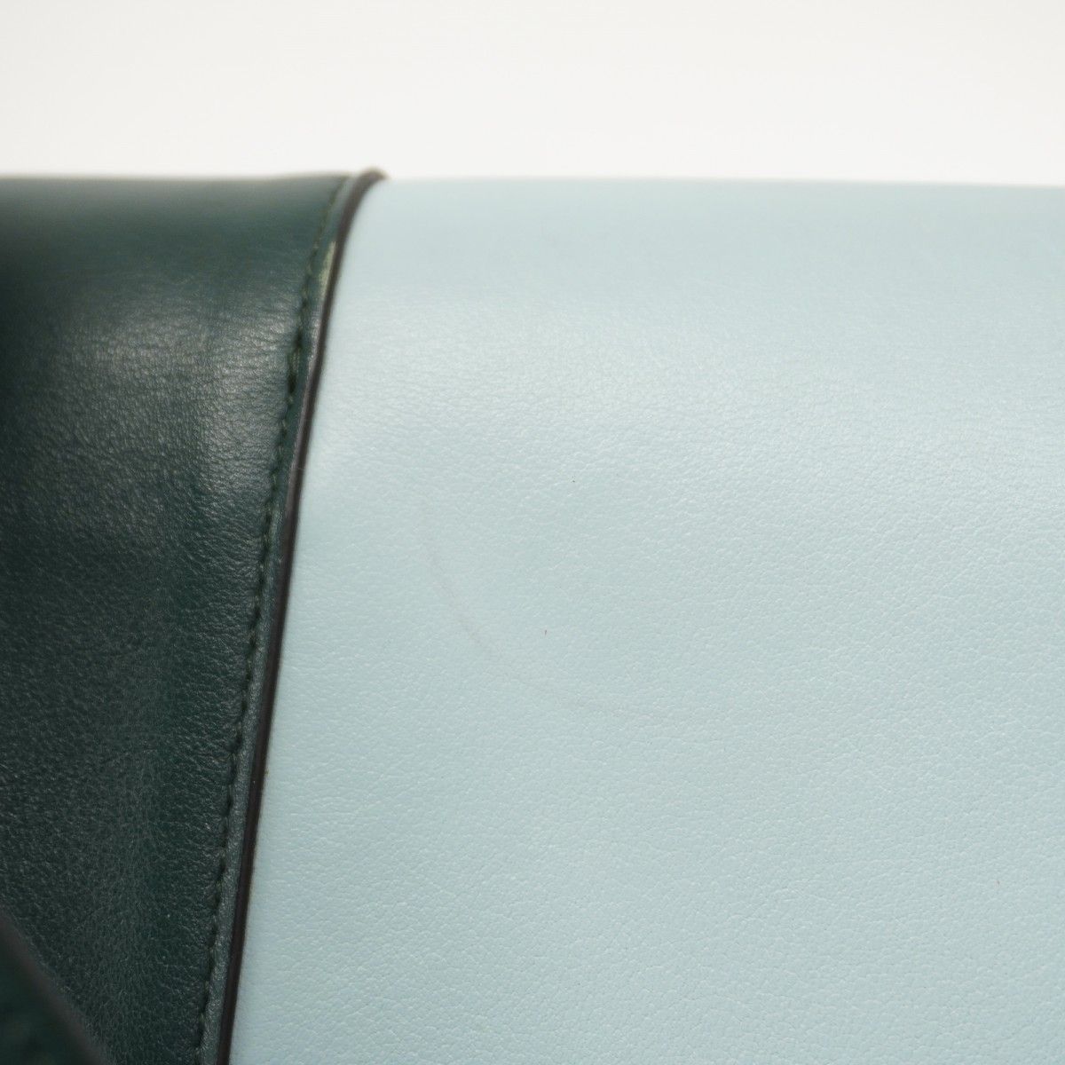 Celine Shoulder Bag Fullme Leather Green Light Blue Silver — view 9