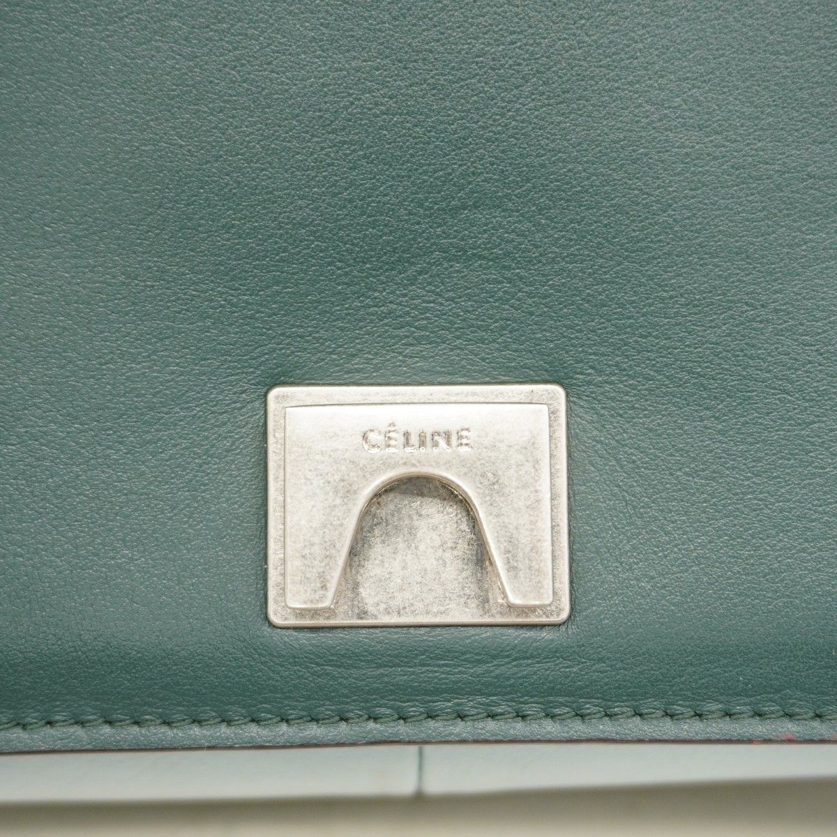 Celine Shoulder Bag Fullme Leather Green Light Blue Silver — view 5