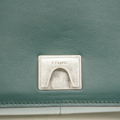 Celine Shoulder Bag Fullme Leather Green Light Blue Silver — view 5