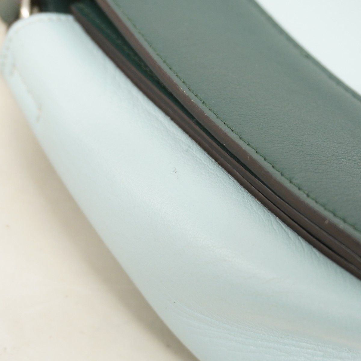 Celine Shoulder Bag Fullme Leather Green Light Blue Silver — view 8