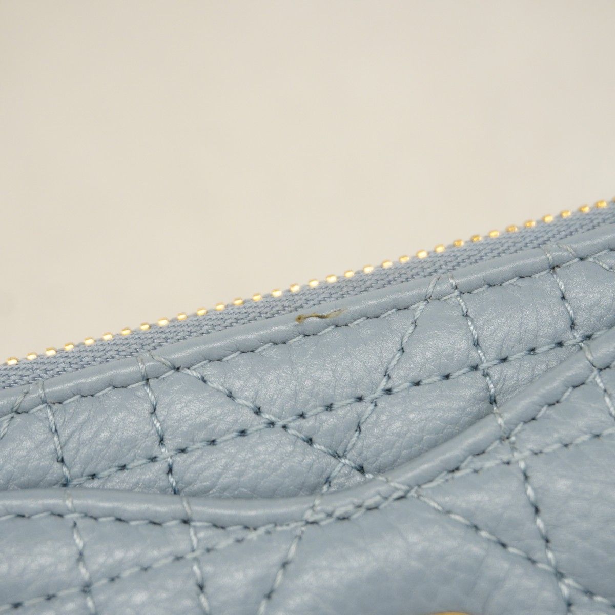 Dior Coin Case Cannage Leather Blue Gold — view 5
