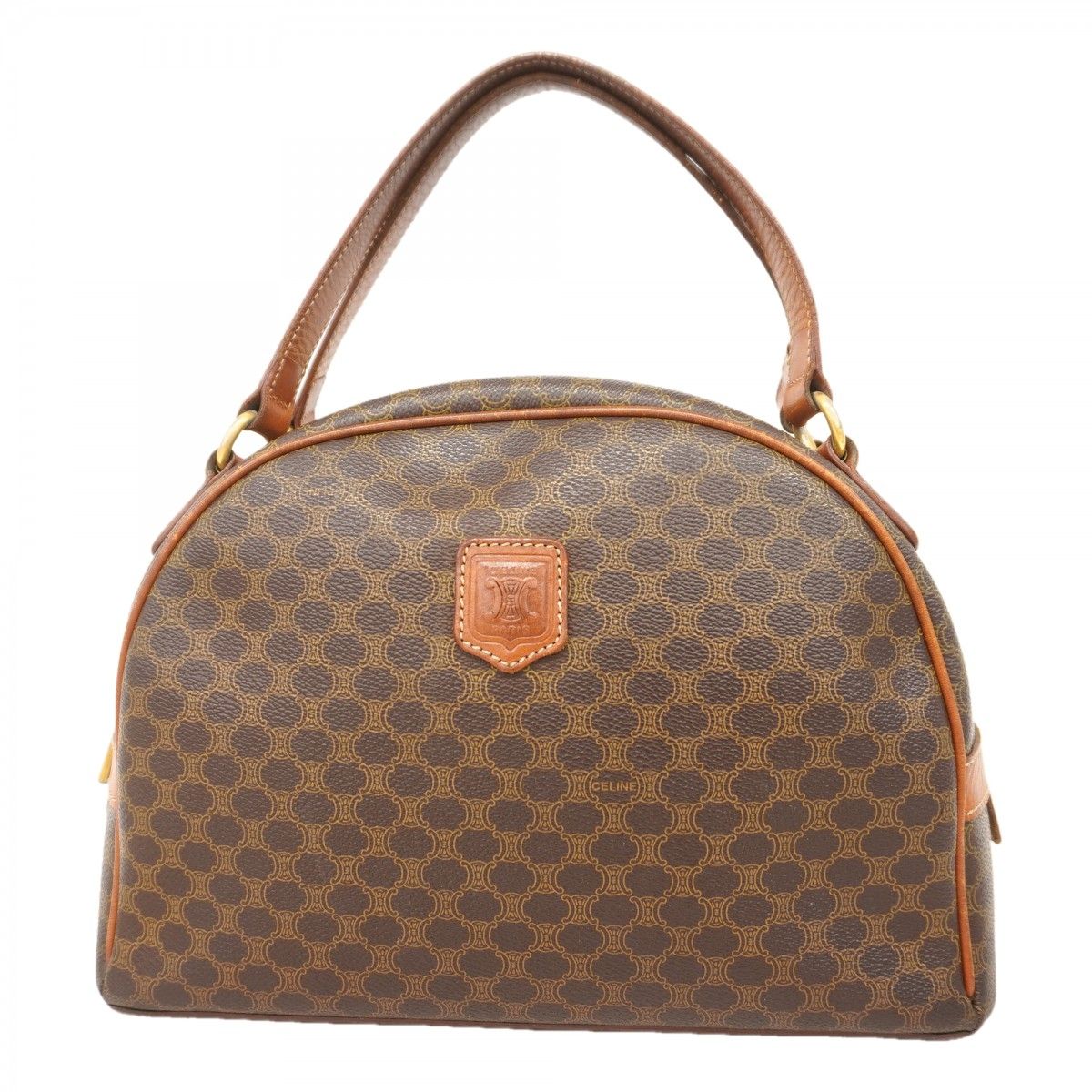 Celine Handbag Macadam Brown Gold