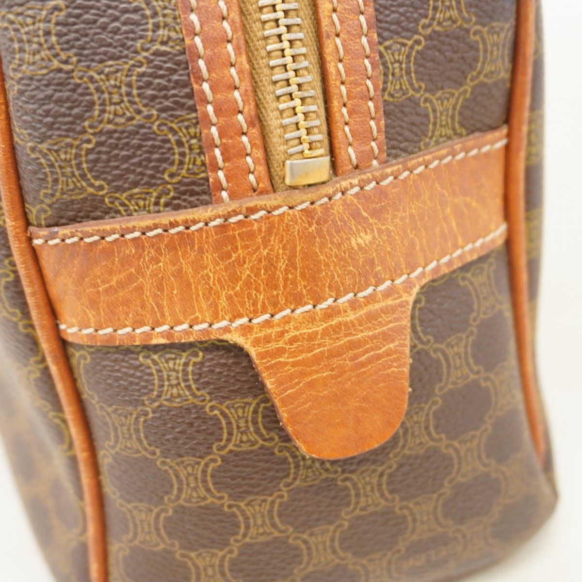 Celine Handbag Macadam Brown Gold — view 8