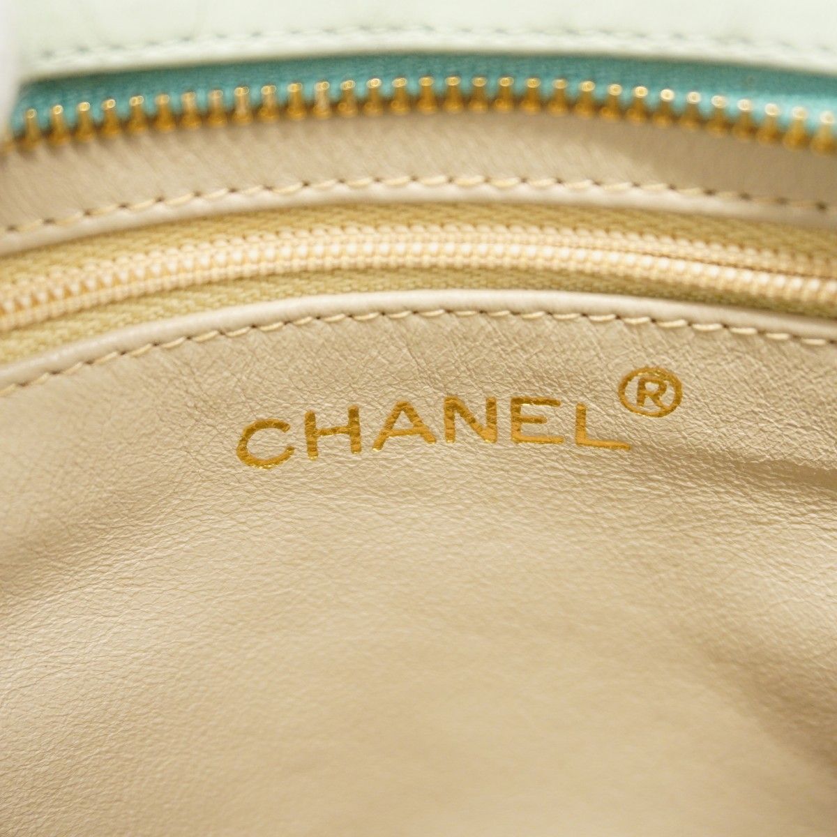 Chanel Shoulder Bag Quilted Lambskin Pale Green Gold — view 5