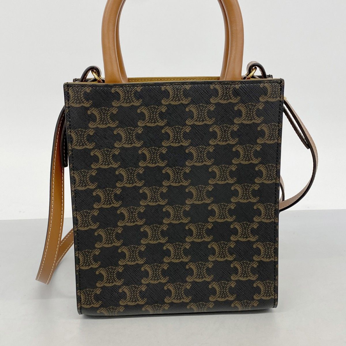 Celine Handbag Triomphe Vertical Cover Brown — view 8