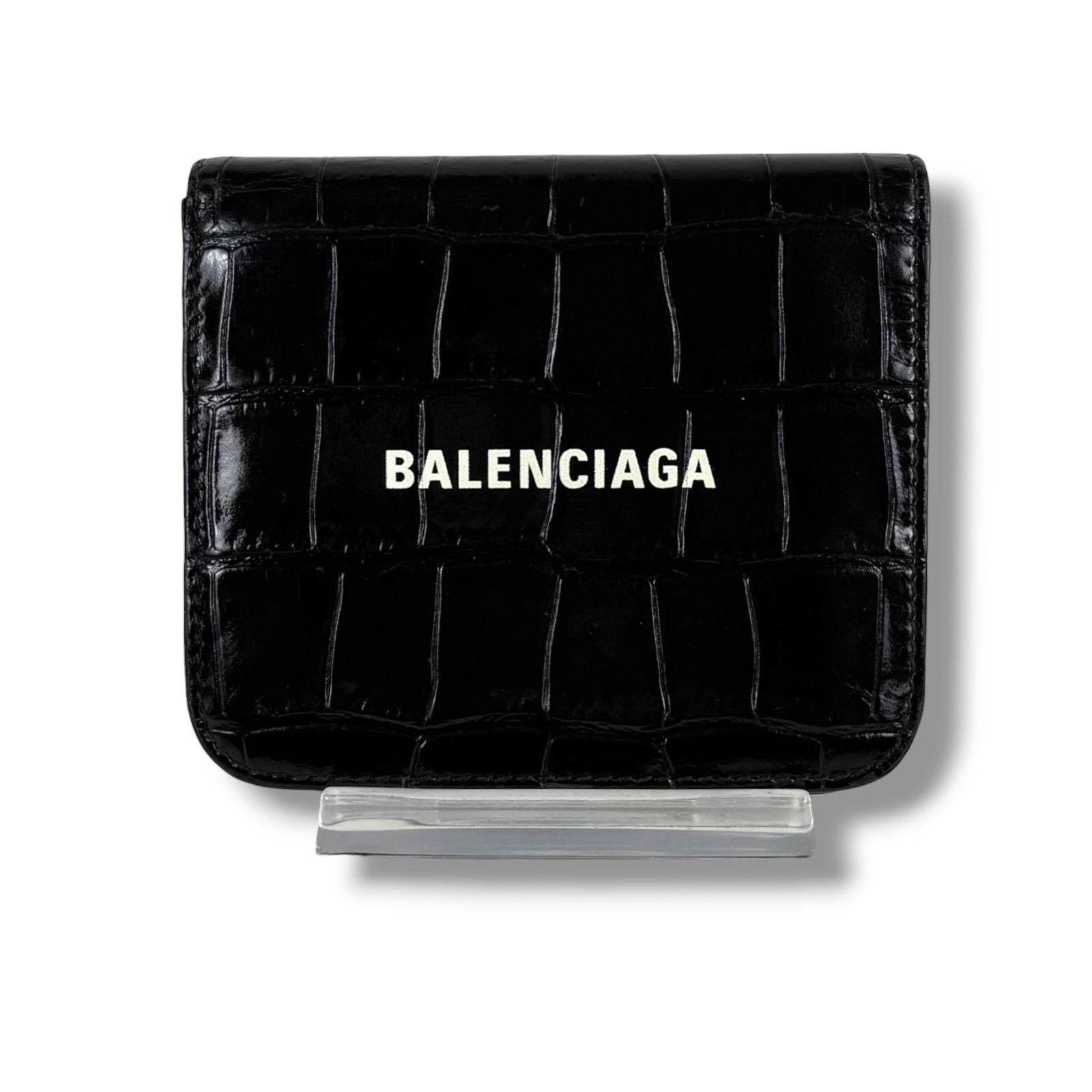 Balenciaga Logo Print Croco Wallet — view 2