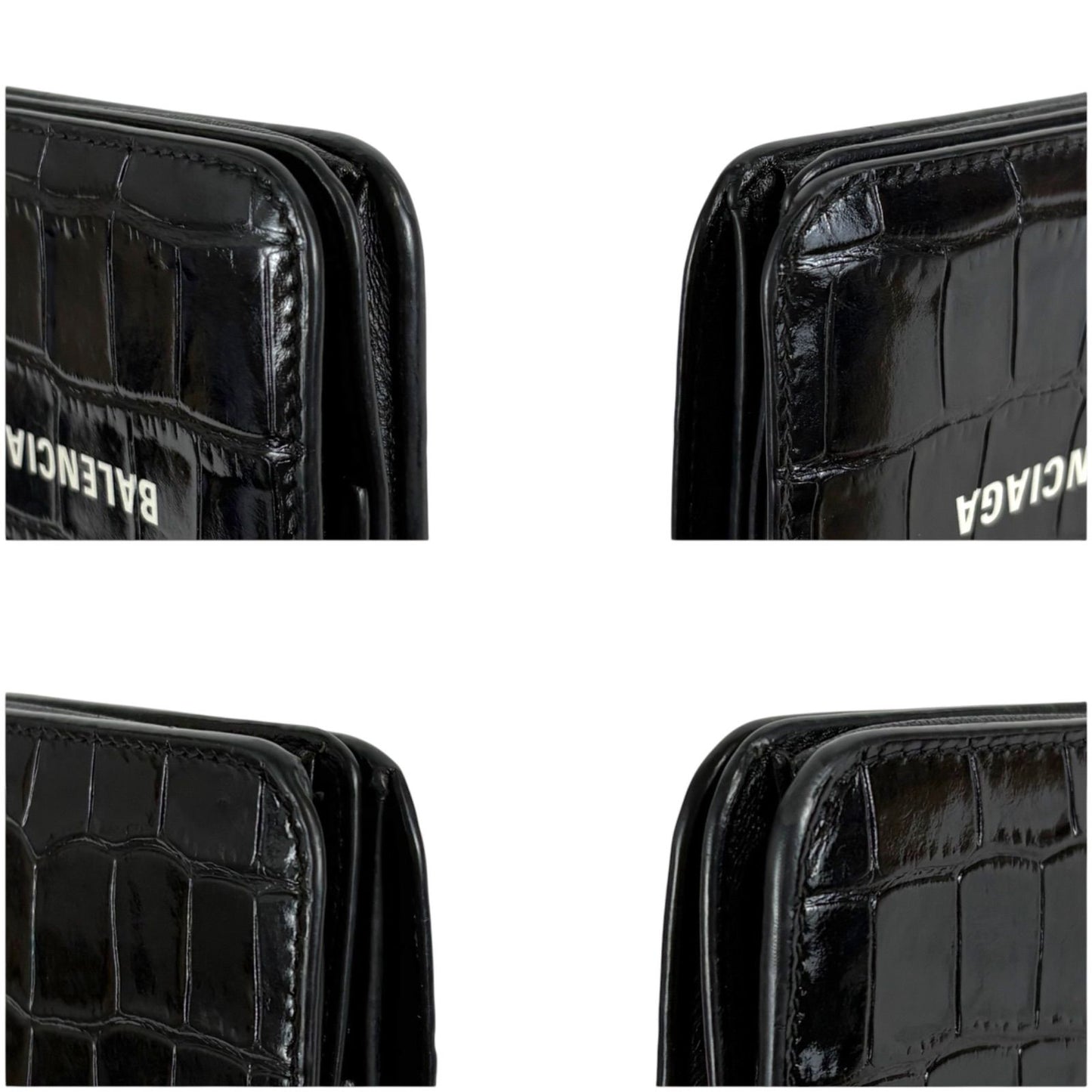 Balenciaga Logo Print Croco Wallet — view 7