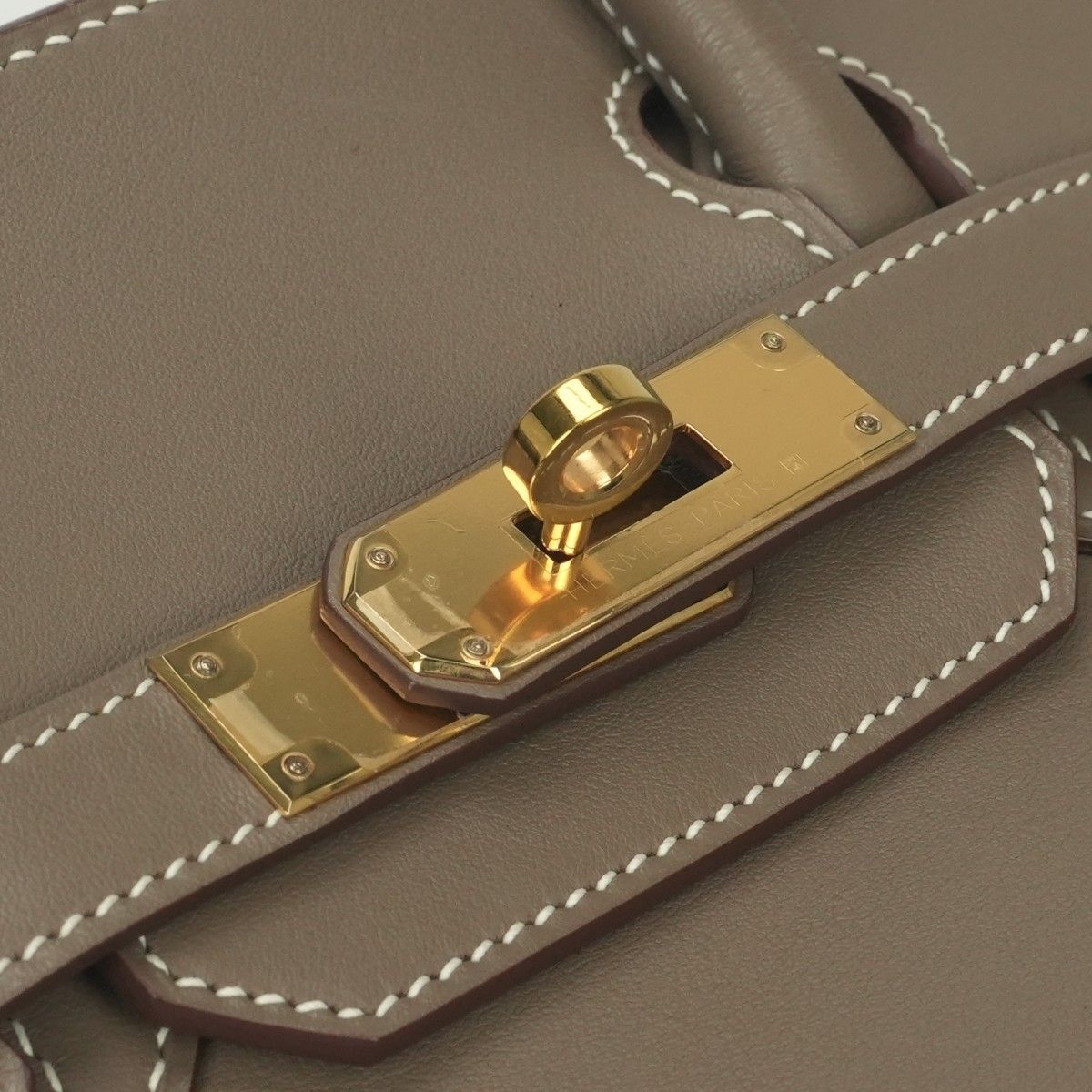 Hermes Birkin 30 Tote Swift Etoupe Gray Gold Handbag Veau — view 7