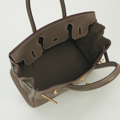 Hermes Birkin 30 Tote Swift Etoupe Gray Gold Handbag Veau — view 9