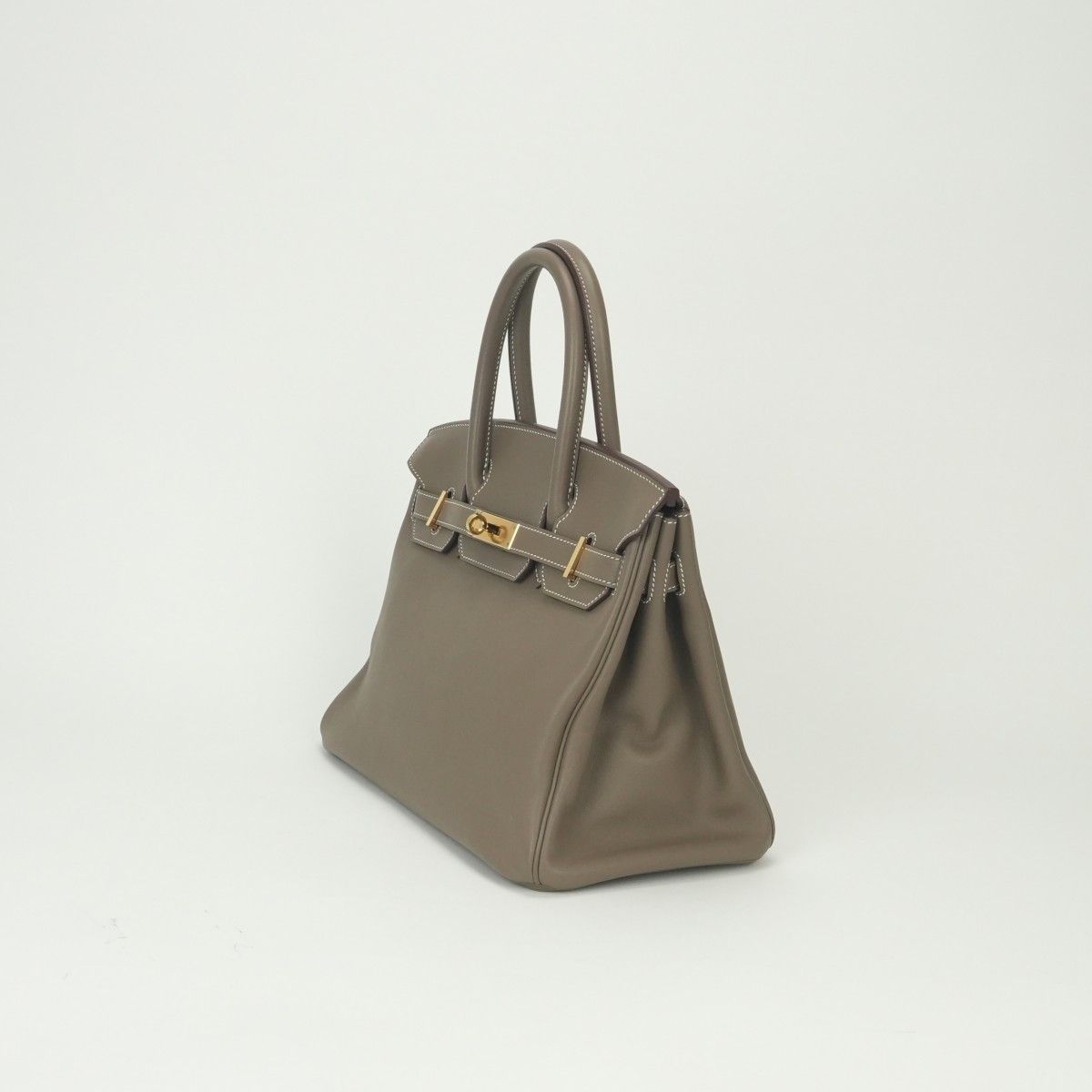 Hermes Birkin 30 Tote Swift Etoupe Gray Gold Handbag Veau — view 2