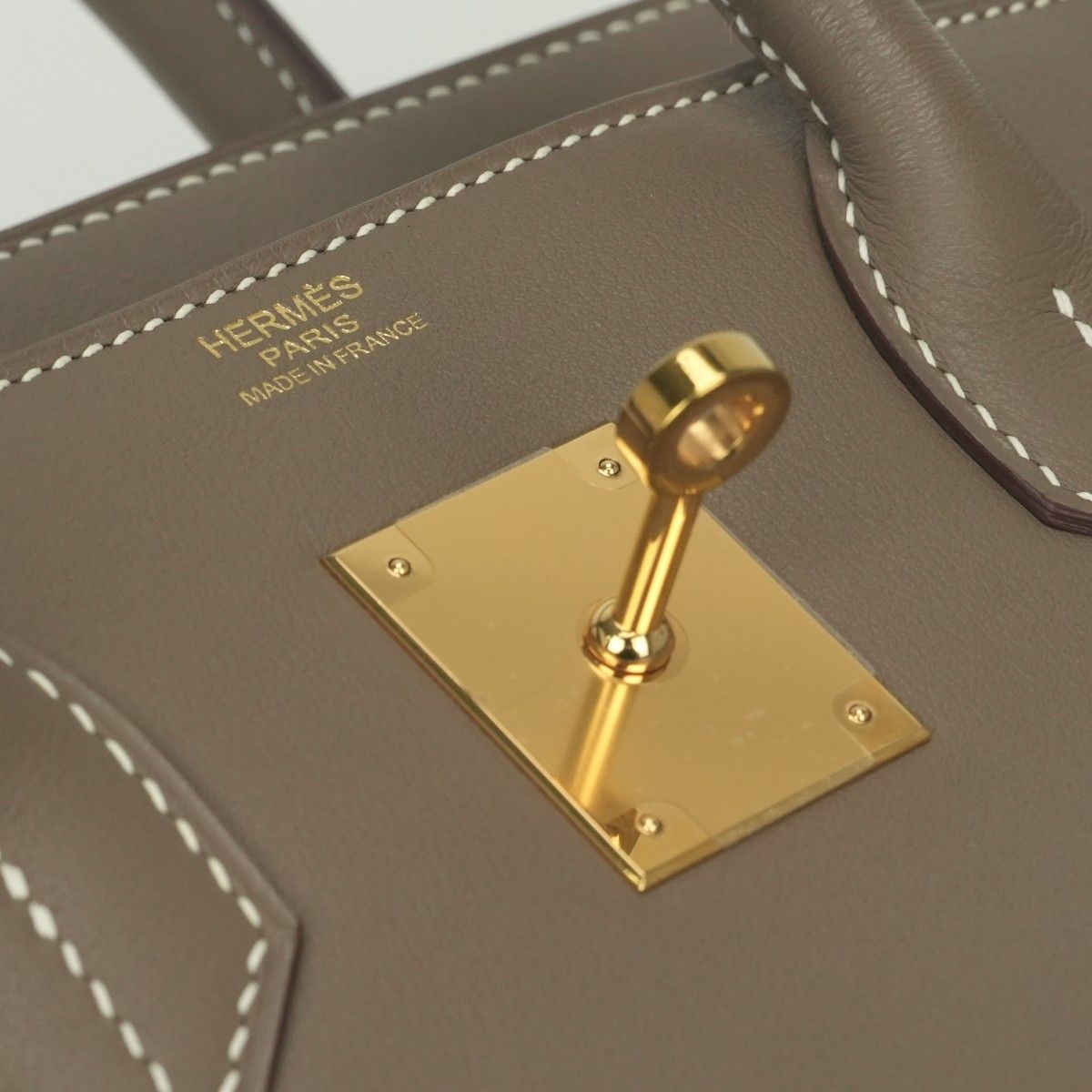 Hermes Birkin 30 Tote Swift Etoupe Gray Gold Handbag Veau — view 8