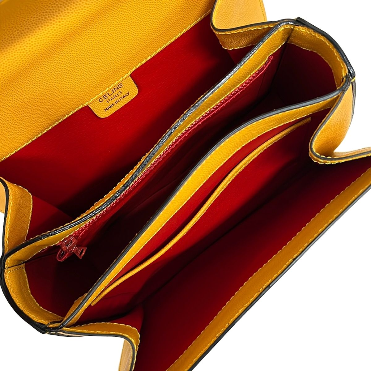 Celine Handbag Ganchini Yellow Leather — view 7