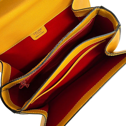 Celine Handbag Ganchini Yellow Leather — view 7