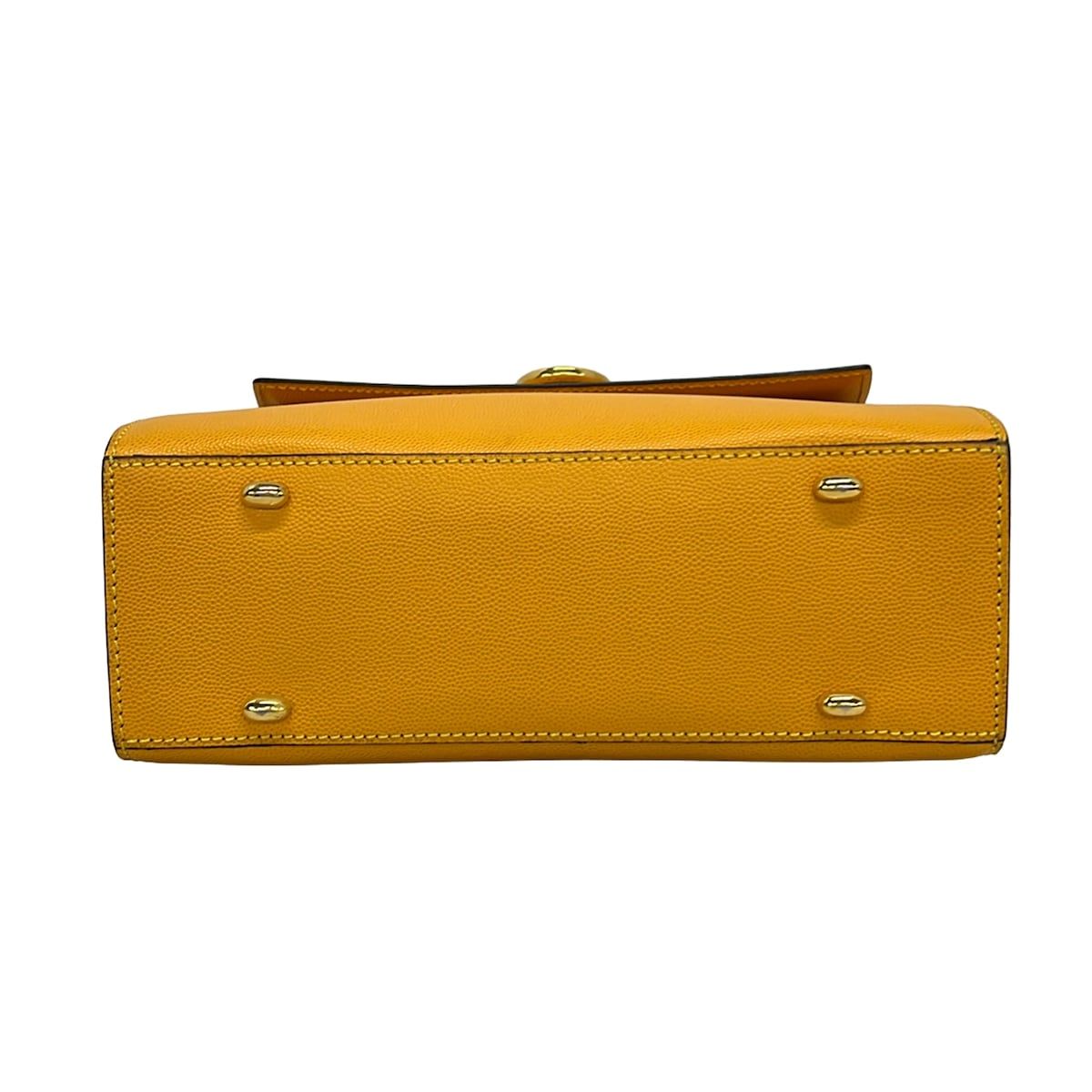 Celine Handbag Ganchini Yellow Leather — view 5